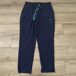 Figs High Waisted Yola FREEx Lined Skinny Scrub Pants XLT navy